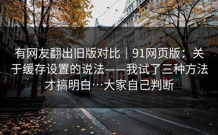 有网友翻出旧版对比｜91网页版：关于缓存设置的说法——我试了三种方法才搞明白…大家自己判断